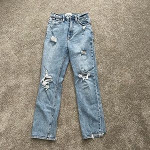 Abercrombie ultra high rise ankle straight jeans